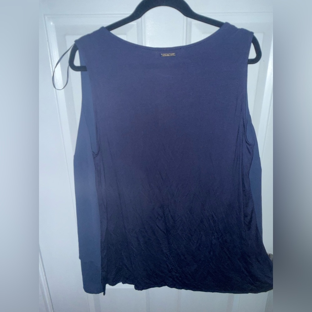 Michael Michael Kors layered sleeveless blouse in NAVY SZ 2XL NWT - Picture 2 of 6
